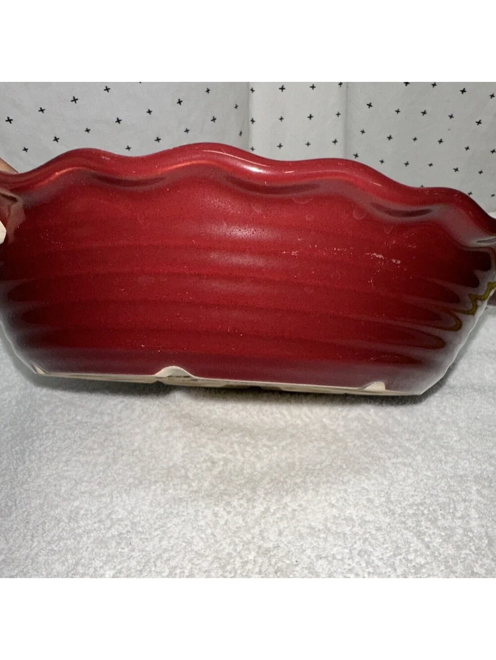 The Pampered Chef Family Heritage Deep Dish Pie Plate CRANBERRY Scalloped Edge